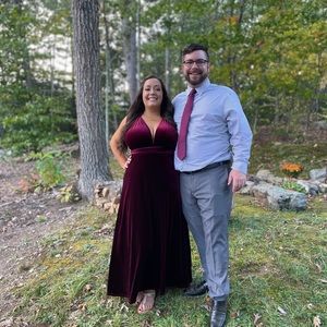 Revelry Micah Convertible Velvet Dress Burgundy